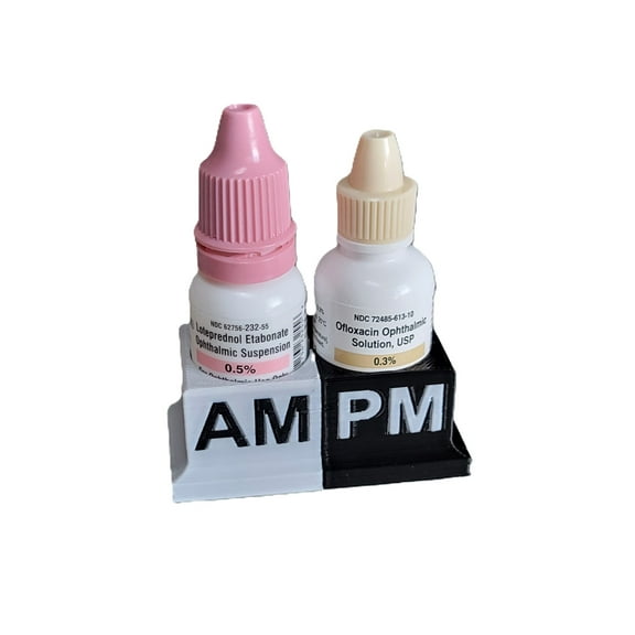 Eye Drops Organizer and Tracker, AM/PM 2 Slot Holder