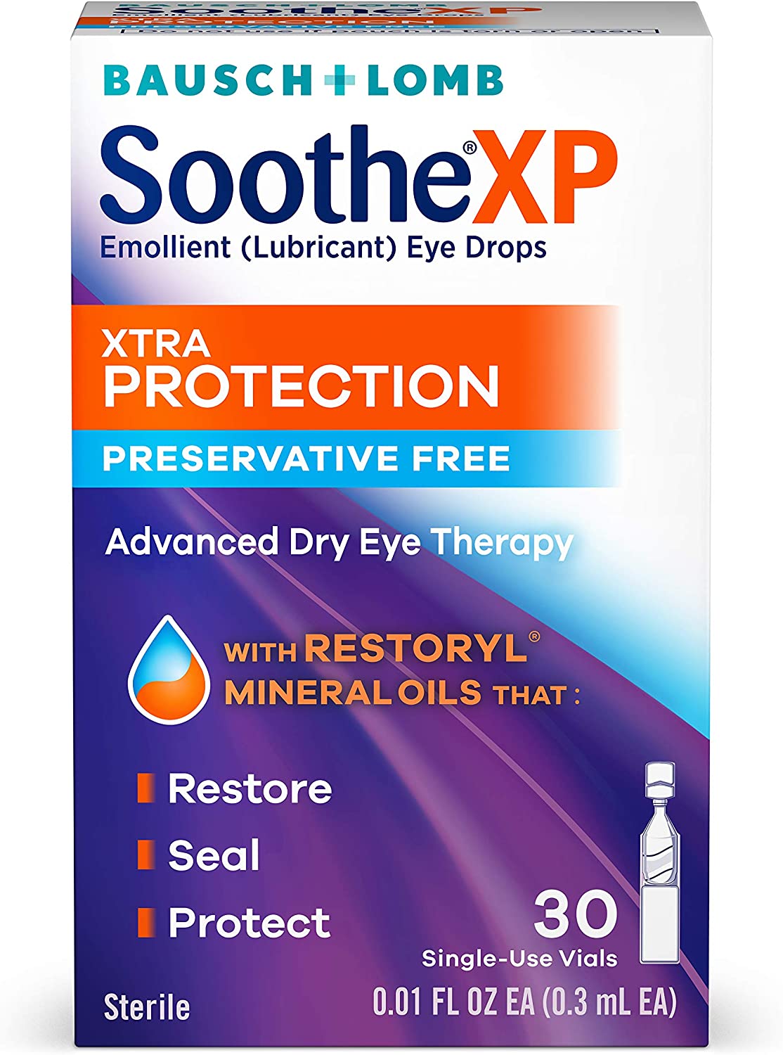 Eye Drops by Bausch & Lomb, Lubricant Relief for Dry Eyes, Soothe XP