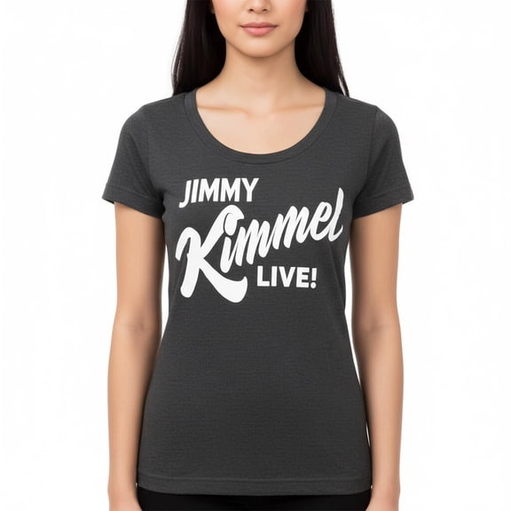Eye-Dye Jimmy Kimmel Live! Hollywood Charcoal Scoop Neck Tee Shirt | Adult 2X Unisex