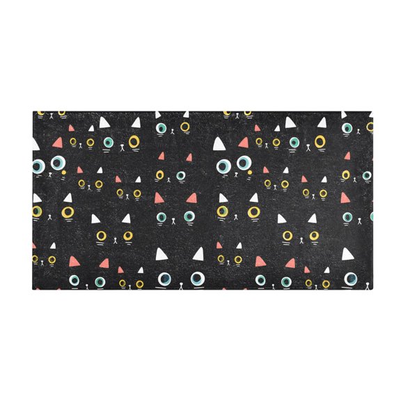 Eye Ear Pattern Bath Mat 39x20 Inch Soft Absorbent Non-Slip Plush Bathroom Rug for Floor