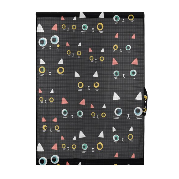 Eye Ear Pattern Door Curtain Sheer Privacy Light Filtering Window Panel 1 Panel 25x40 Inch