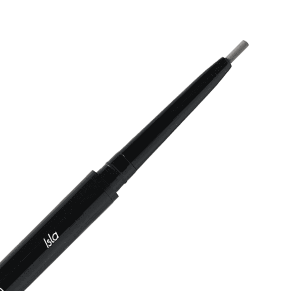 Eye Embrace Isla Micro Tip Pen: Medium Brown-Gray Ultra-Fine Eyebrow Pencil Waterproof, Double-Ended Automatic Micro-Tip & Spoolie Brush, Cruelty-Free