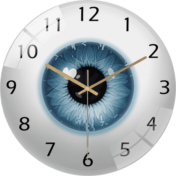 The Eye Eyeball Pupil Core Sight View Ophthalmology Silent Wall Clock Battery Operated Quartz 10 Inch All Seeing Human Body Anatomy Novelty Glass Print Hanging Watch G Style 12Ă—12inch(30Ă—3