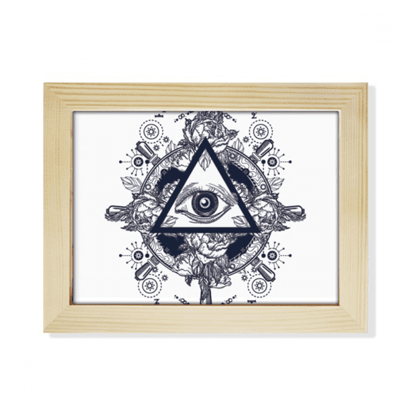 Eye Flower Triangle Art Pattern Desktop Photo Frame Picture Art Decoration Painting 6x8 inch