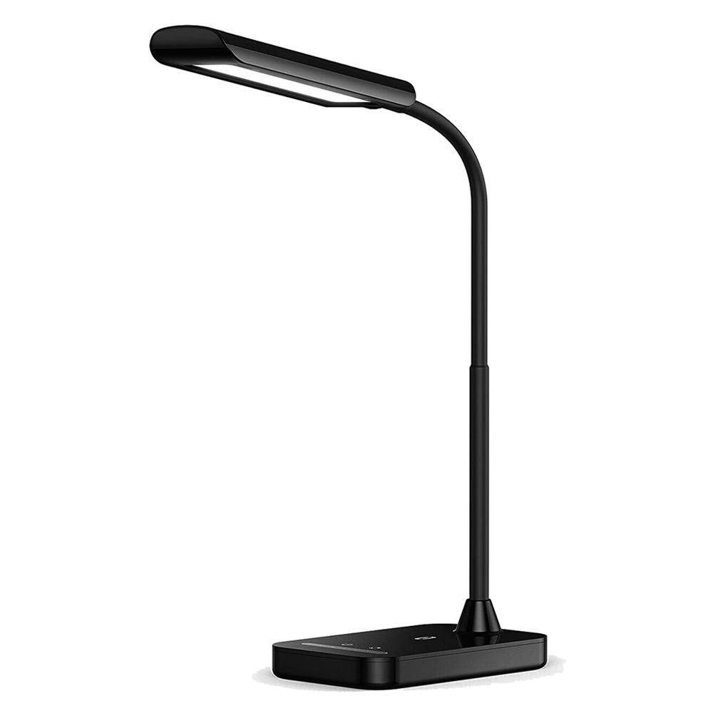 EyeFriendly LED Desk Lamp, USB Charging Port, Flexible Gooseneck Table