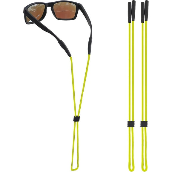 Eye Glasses Holder Strap - Sunglasses Straps Cords for Men Women Kids - Eyeglass Holders Around Neck - Eyewear String Lanyard Retainer - 2 PCS (Yellow)