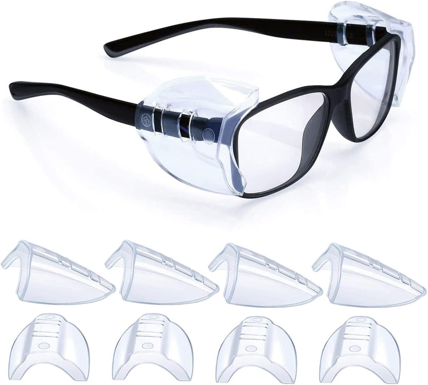 Eye Glasses Side Shields. Flexible Slip on Side Shields for Safety