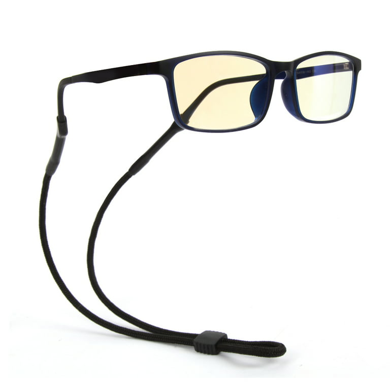 Eye Glasses String Holder Straps - Sports Sunglasses Strap for Men Women - Eyeglass  Holders Around Neck - Glasses Retainer Cord Chains Lanyards Black(2PCS) 