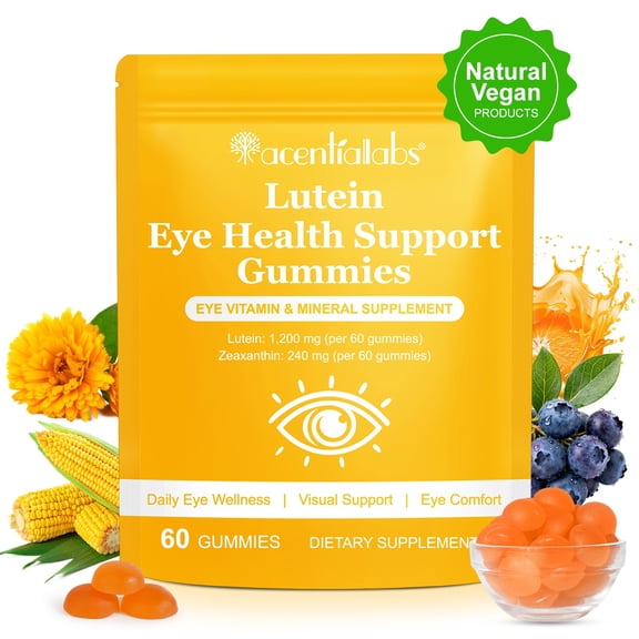 Eye Health Gummies with Lutein & Zeaxanthin, Eye Vitamin & Mineral Supplement, Eye Wellness, Blueberry Flavor, 60 Count