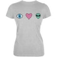 thumbnail image 1 of Eye Heart Aliens Juniors Soft T Shirt Heather SM, 1 of 1
