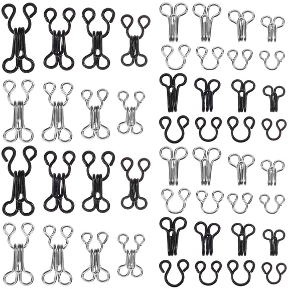 Tineasur 50-Piece Assorted Color Sewing Hook and Eye Fasteners for Craft and Embellishment Projects