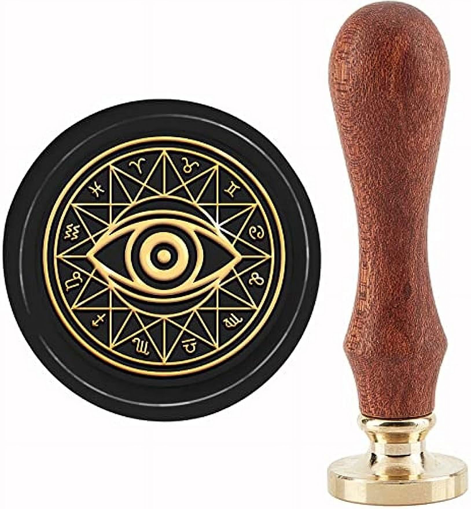 Eye of Horus Wax Seal Stamp Constellation Magic Circle Sealing Stamp Copper  Seals 30mm Retro Removable Brass Stamp Head with Wooden Handle for  Envelopes Wedding Christmas Invitations Decor 