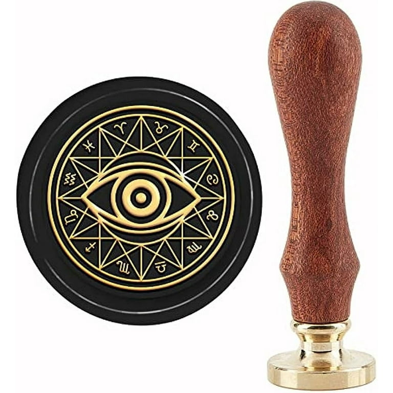 Eye of Horus Wax Seal Stamp Constellation Magic Circle Sealing Stamp Copper  Seals 30mm Retro Removable Brass Stamp Head with Wooden Handle for  Envelopes Wedding Christmas Invitations Decor 