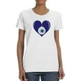 thumbnail image 1 of Eye In A Blue Heart Shaped T-Shirt Women -Image by Shutterstock, Female Small, 1 of 4