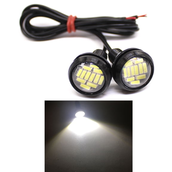 Eye LED 23mm 4014 12SMD Headlight Waterproof LED Work Light Headlamp Car Daytime Running License Plate Lamps Beams