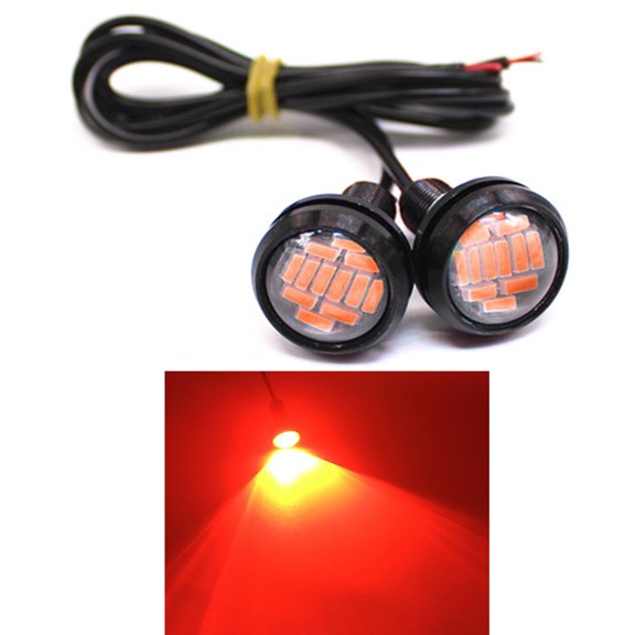 Eye LED 23mm 4014 12SMD Headlight Waterproof LED Work Light Headlamp Car Daytime Running License Plate Lamps Beams