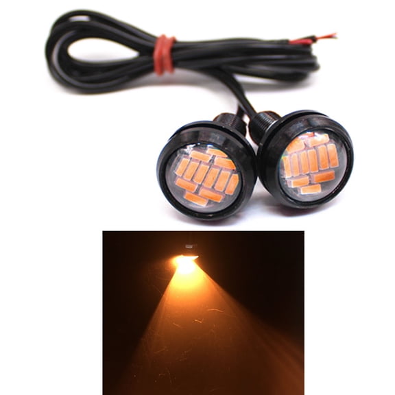 Eye LED 23mm 4014 12SMD Headlight Waterproof LED Work Light Headlamp Car Daytime Running License Plate Lamps Beams