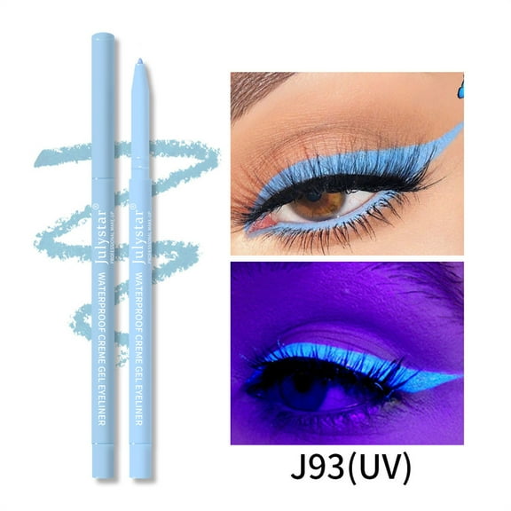 Eye Liners For Women Waterproof,Colorful Pearlescent Eyeliner Gel Pen Waterproof, Oil Proof, Non Smudging Fluorescent Eyeliner Pen Blue
