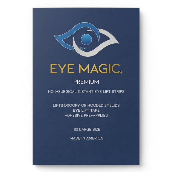 Premium Eye Lift Strips L/XL Size, 80 Count Pack, for Droopy, Sagging, or Hooded Eyelids, Instant Non-Surgical Eyelid Tape, Hypoallergenic, Transparent, Strong Hold, Made in USA