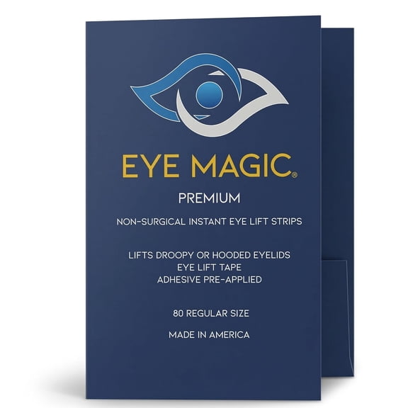 Premium Eye Lift Strips S/M Size, 80 Count Pack, for Droopy, Sagging, or Hooded Eyelids, Instant Non-Surgical Eyelid Tape, Hypoallergenic, Transparent, Strong Hold, Made in USA