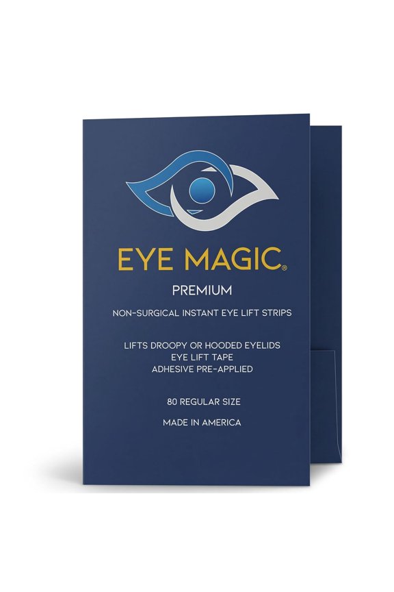 Premium Eye Lift Strips S/M Size, 80 Count Pack, for Droopy, Sagging, or Hooded Eyelids, Instant Non-Surgical Eyelid Tape, Hypoallergenic, Transparent, Strong Hold, Made in USA