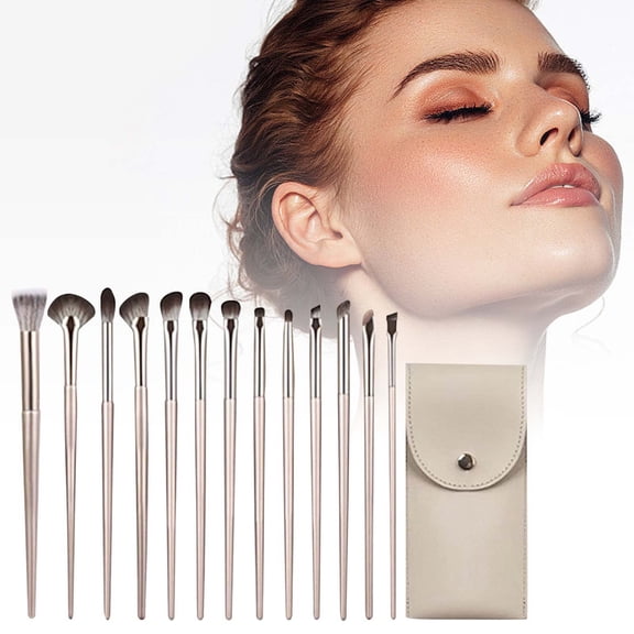 Eye Makeup Brush Set for Quality Application - Cosmetic Tools for Beginners with Portable Storage and Soft Non-Skin Binding Technology