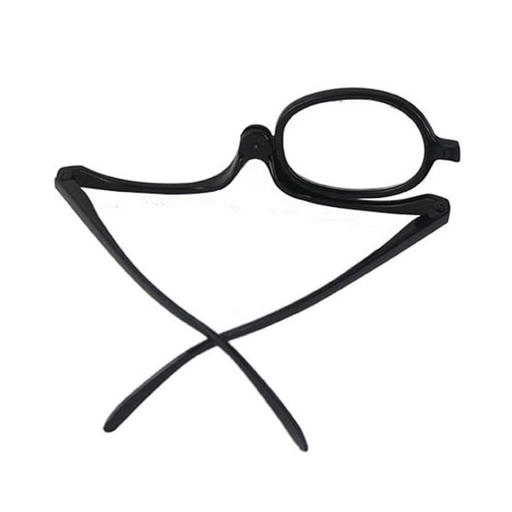 Eye Makeup Reading Glasses, Single Lens Flip Down Cosmetic Make Up Eyeglasses, Rotatable & Foldable Magnifying Eyewear for Woman