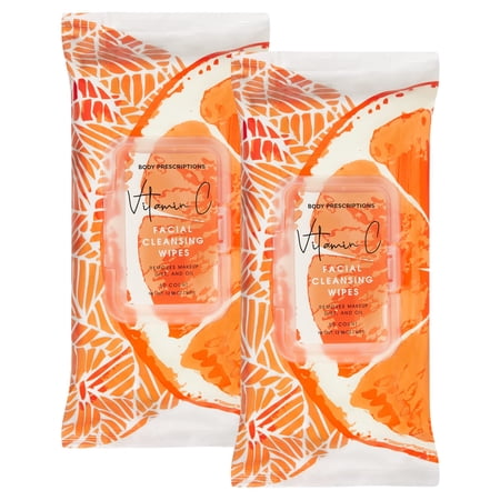 Eye Makeup Remover Wipes, Face Wipes with Vitamin C, 2 Pack (100 Count)