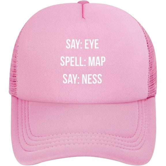 Eye Map Ness Baseball Caps Classic Solid Color Adjustable Mesh Baseball Cap for Men Women Black