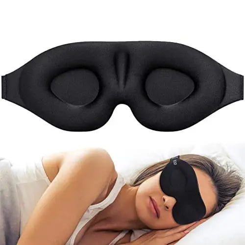 Changshazhena 3D Contoured Concave Molded Sleep Eye Mask for Sleeping, Pink