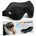 thumbnail image 1 of Eye Masks for Sleep Light Blocking: Lightweight 3D Contoured Eye Mask for Lash Extensions - Adjustable Strap Washable Zero Pressure - Perfect for Men Women Airplane Travel Yoga Meditation (Black), 1 of 10