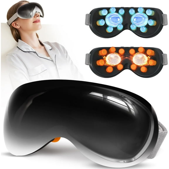 Eye Massage with Heating and Cooling Functions, 14 Massage Nodes for Soothing Eye Area Comfort, Rechargeable with Bluetooth Music, Ideal Relaxation Gift
