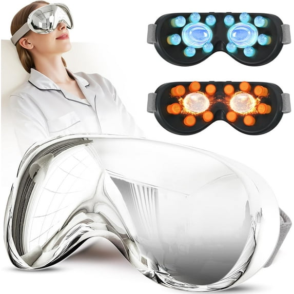 Eye Massage with Heating and Cooling Functions, 14 Massage Nodes for Soothing Eye Area Comfort, Rechargeable with Bluetooth Music, Ideal Relaxation Gift