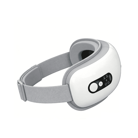 Eye Massager with Heat, Mothers Day Birthday Gifts for Women, Rechargeable Eye Massager with Bluetooth & Music for Eye Strain Relief, Migraine Relief, Reduce Stye Eye, White