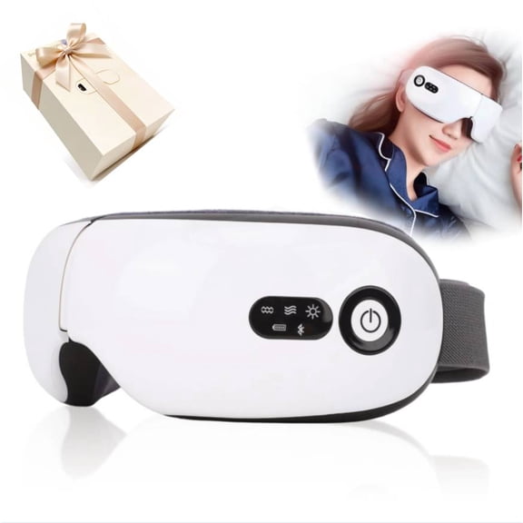 Eye Massager with Heat, Compression & Vibration for Eye Strain Relief, Bluetooth Music, Sleep Aid, Gifts for Women Men