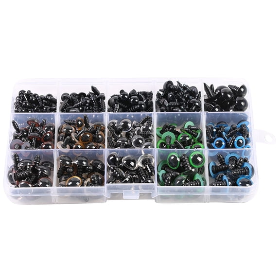 Eye DIY Mixed Doll Eyes with Washers for Stuffed Animal Crafting Jewelry Making Supplies 264PCS, 15 cm, Black