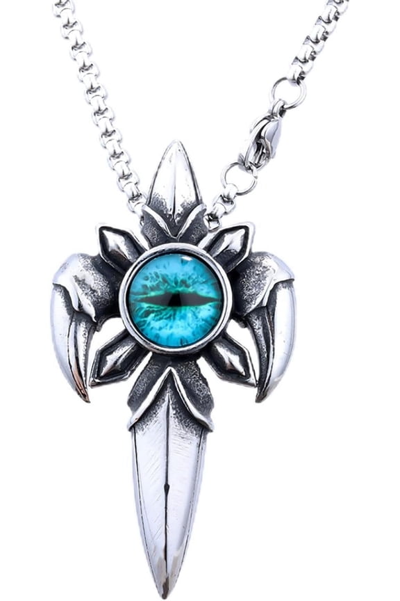 Eye Of Horus Evil Eye Gothic Amulet Necklace,Sword Shape Udjat Eye Talisman Protection Necklace