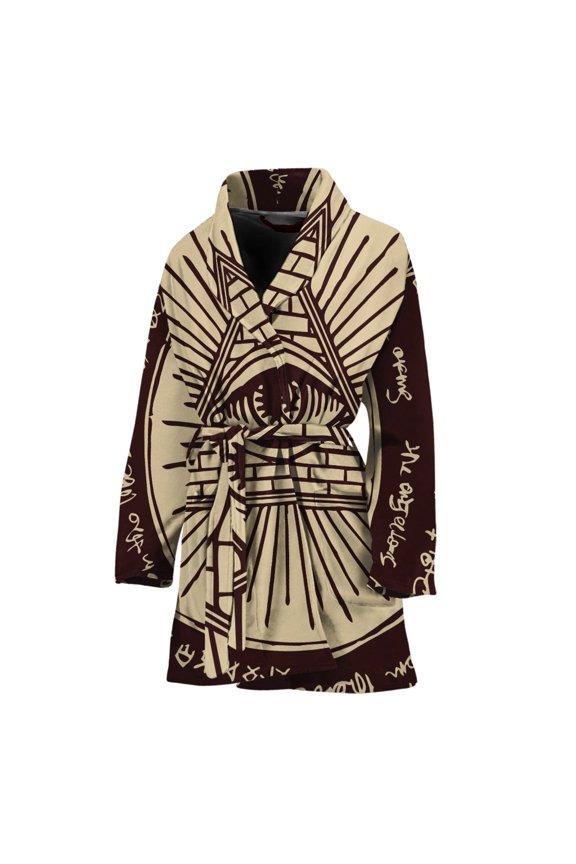 Eye Of Providence Symbol Women Bathrobe One Size Univeral Fits, God The All-Seeing Eye Fashion Lightweight Plush Fleece Long Robe For Women