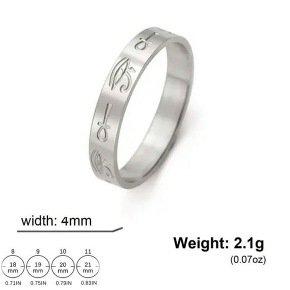 Eye Of Ra Ankh Cross Ring Stainless Steel Egypt Wedjat Eye Finger Rings Jewelry