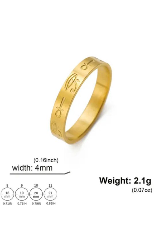 Eye Of Ra Ankh Cross Ring Stainless Steel Egypt Wedjat Eye Finger Rings Jewelry