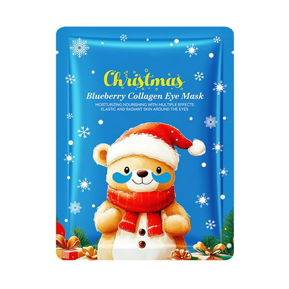 Under Eye Patches, Christmas Collagen Eye Mask, Eye Mask Pack for Moisturizing & Anti-Aging, Christmas Holiday Eye Treatment for Dark Circles & Fine Lines, 5ml Blueberry Eye Patches