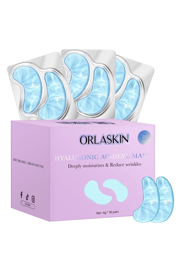 Under Eye Patches for Puffy Eyes and Dark Circles,24k Gold Eye Masks,Eye Gel Pads with Collagen & Hyaluronic Acid & Rose for Soothe Puffiness,Eye Bags and Wrinkles(Bule 30 Pairs)