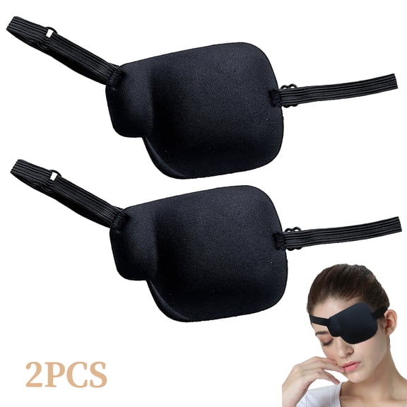Eye Patches for Adults 2 Pcs, 3D Adjustable Left Right Cover Single Eye Patch