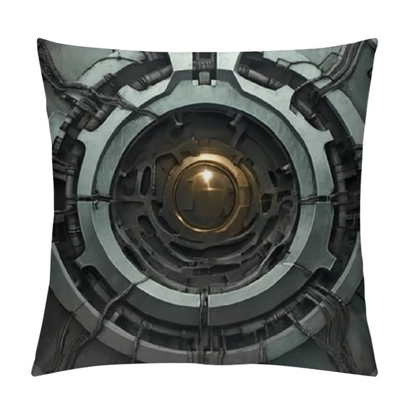 Eye Pillow Sham, Robot Eye with Wires Futuristic Technology Cyborg Mechanical Industrial, Decorative Standard Size Printed Pillowcase,Charcoal Grey