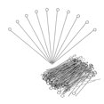 thumbnail image 1 of Uxcell Eye Pins Jewelry Findings 100Pcs Eye Pins 60mm Iron Eye Pins Jewelry Making DIY Craft 21 Gauge Head Pins White, 1 of 6