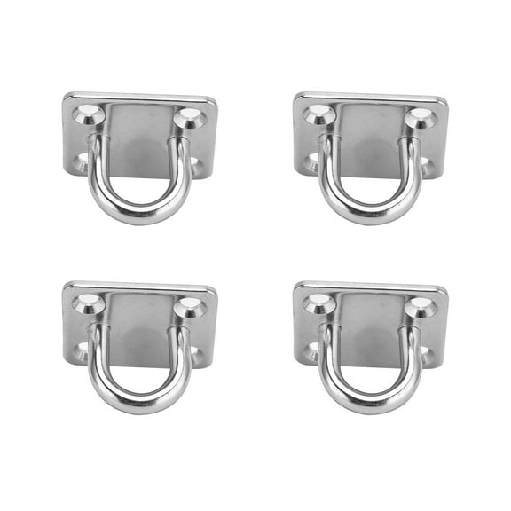 Eye Plate With Hook,Ceiling Wall Mount Hook,4Pcs 304 Stainless Steel Eye Plate Ceiling Wall Mount Hanging Hardware With Enclosed Hook