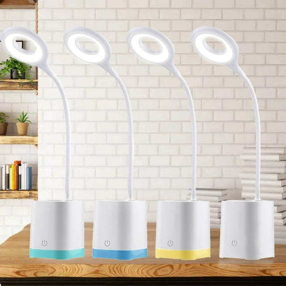 Eye Protection Desk Lamp with Usb Charging Rechargeable Led Light 360 Gooseneck Adjustable Brightness Clip on Reading Lamp for Learner Dorm Homework Workspace Reading Station, Ukhbmc | Blue