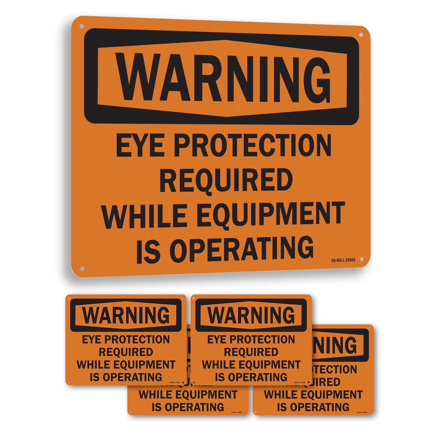 Eye Protection Operating Machine Sign Eye Protection Required While Equipment Is Operating OSHA Warning Rigid ...