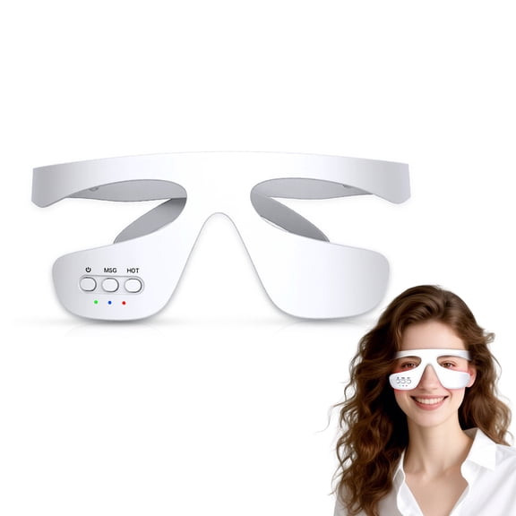 Under Eye Red Light Therapy Glasses, Eye Massager Devices for Relieve Eye Bag, Reducing Dark Circles and Puffiness, Smoothing Fine Lines, Red-Light & Heat & Mood & Sleep Enhancement