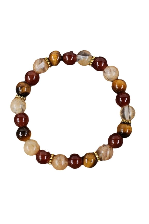 Eye Red Stone Wealth Luck Stretch Bracelet For Men Women Unisex Adjustable Beaded Jewelry For Everyday Wear And Casual Style